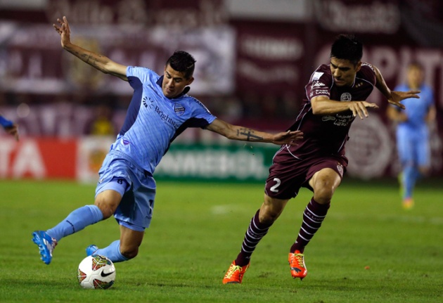 Juan Carlos Arce en el partido contra Lanús en Buenos Aires. Cuartos de Final del 2014