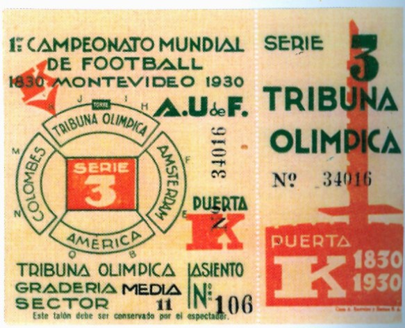 Entrada para todos los partidos de la serie 3 del Campeonato, la que integraban Bolivia, Brasil y Yugoslavia